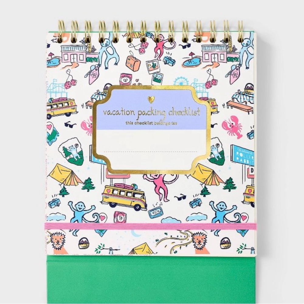NWT Roller Rabbit Roadtrip pattern Packing List Notepad - 75 cute pages! - Picture 3 of 4